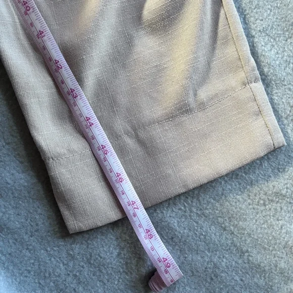 “Who I Am” White + Tan Paperbag Tie Waist Jumpsuit Sz 12 - Picture 6 of 7